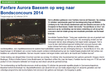 Klankwijzer nieuws: Fanfare Aurora Baexem op weg naar bondsconcours 2014